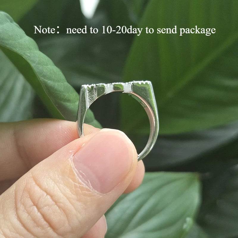 Personalised Name Ring with Moissanite, 925 Silver