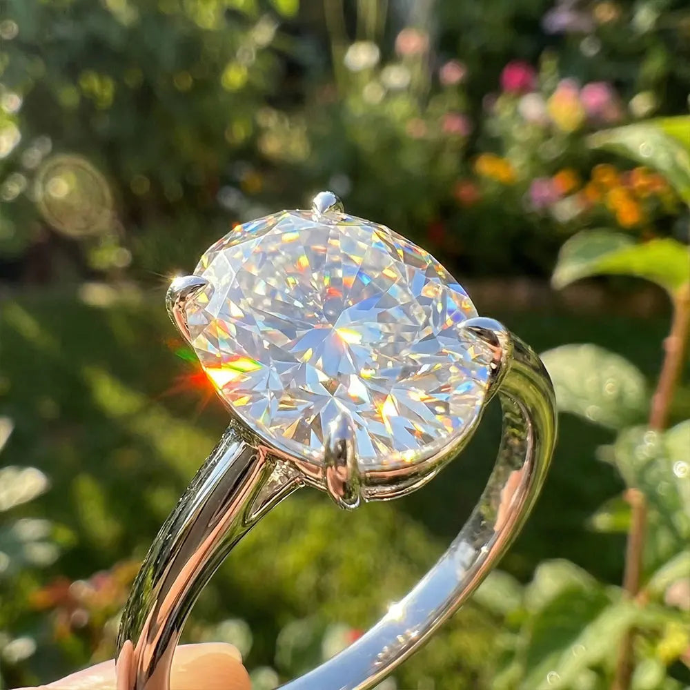 Oval Moissanite Ring, 1ct to 4ct GRA Certified