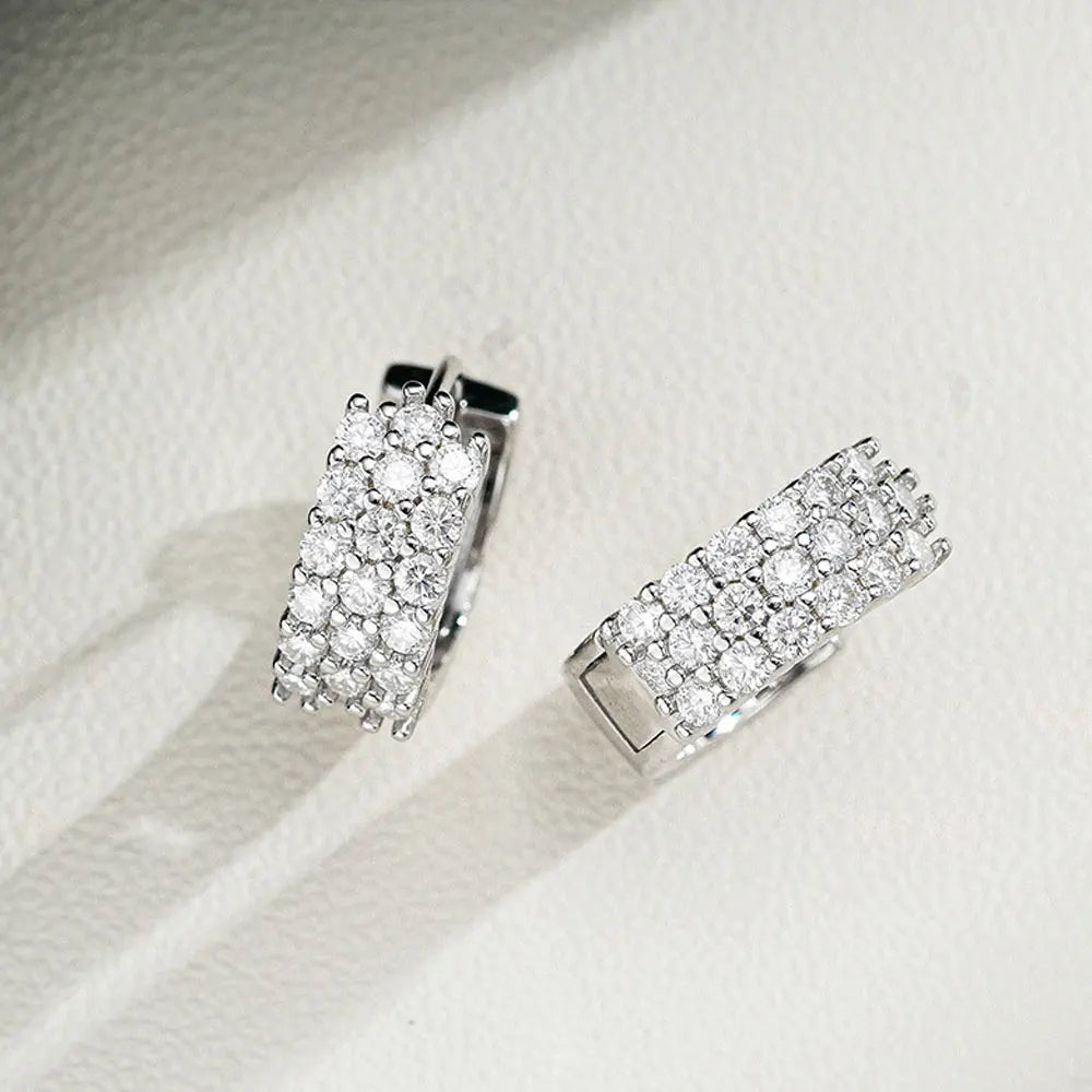 GRA Moissanite Hoop Earrings, 1.2mm to 2mm in s925