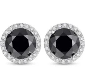 Round Moissanite Stud Earrings, 3mm and Up in 925 Silver