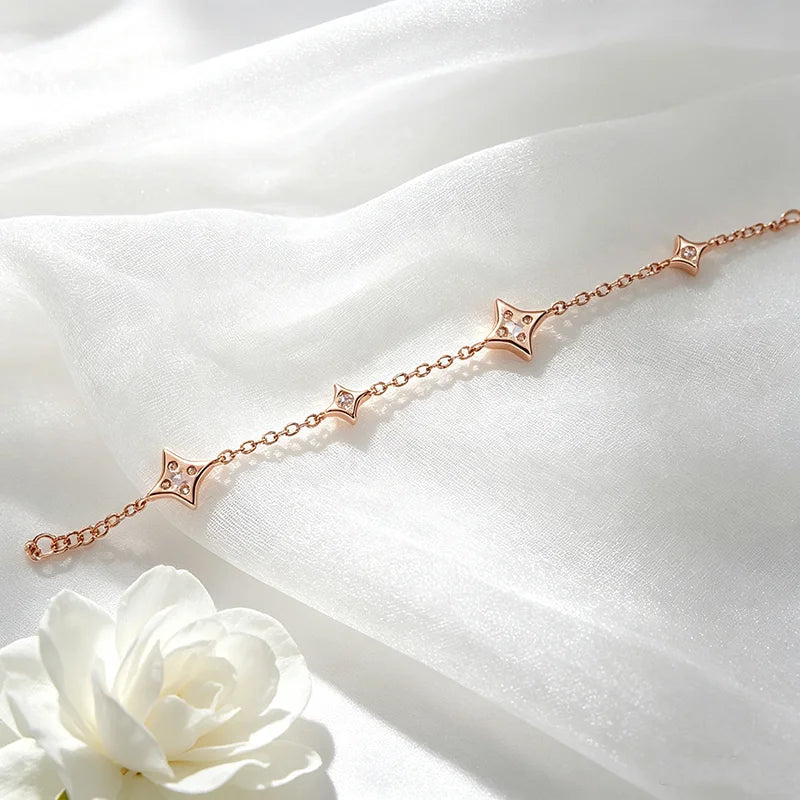 Certified Moissanite Bracelet, 14cm to 21cm Adjustable