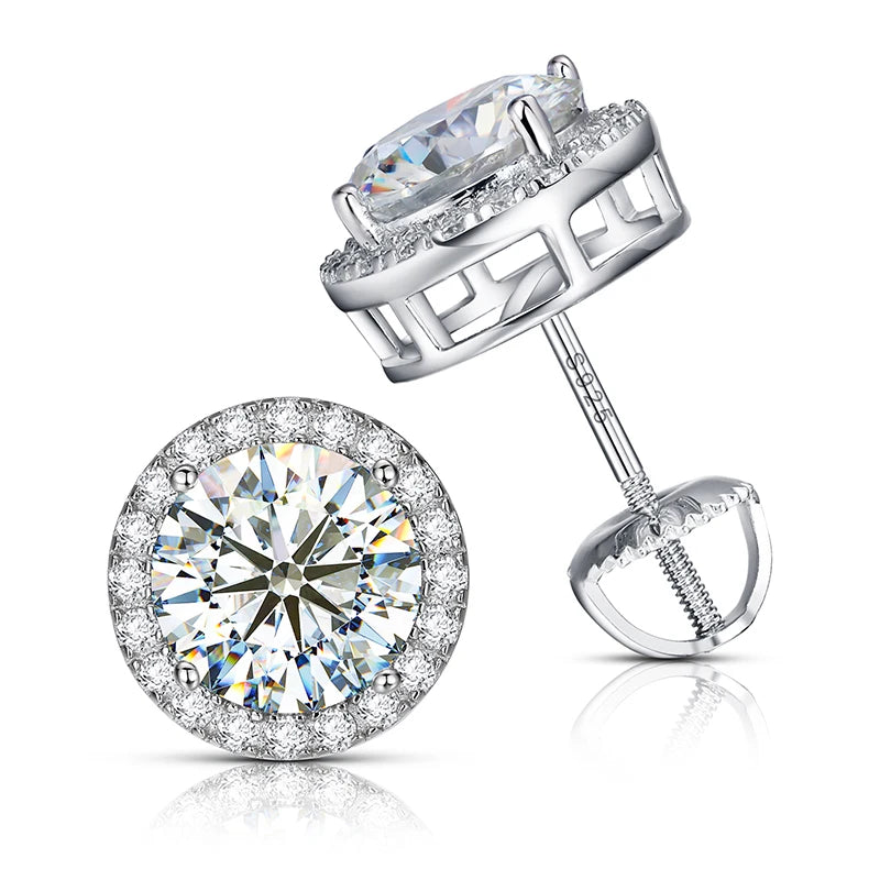 Ascher Cut Moissanite Earrings in 925 Silver