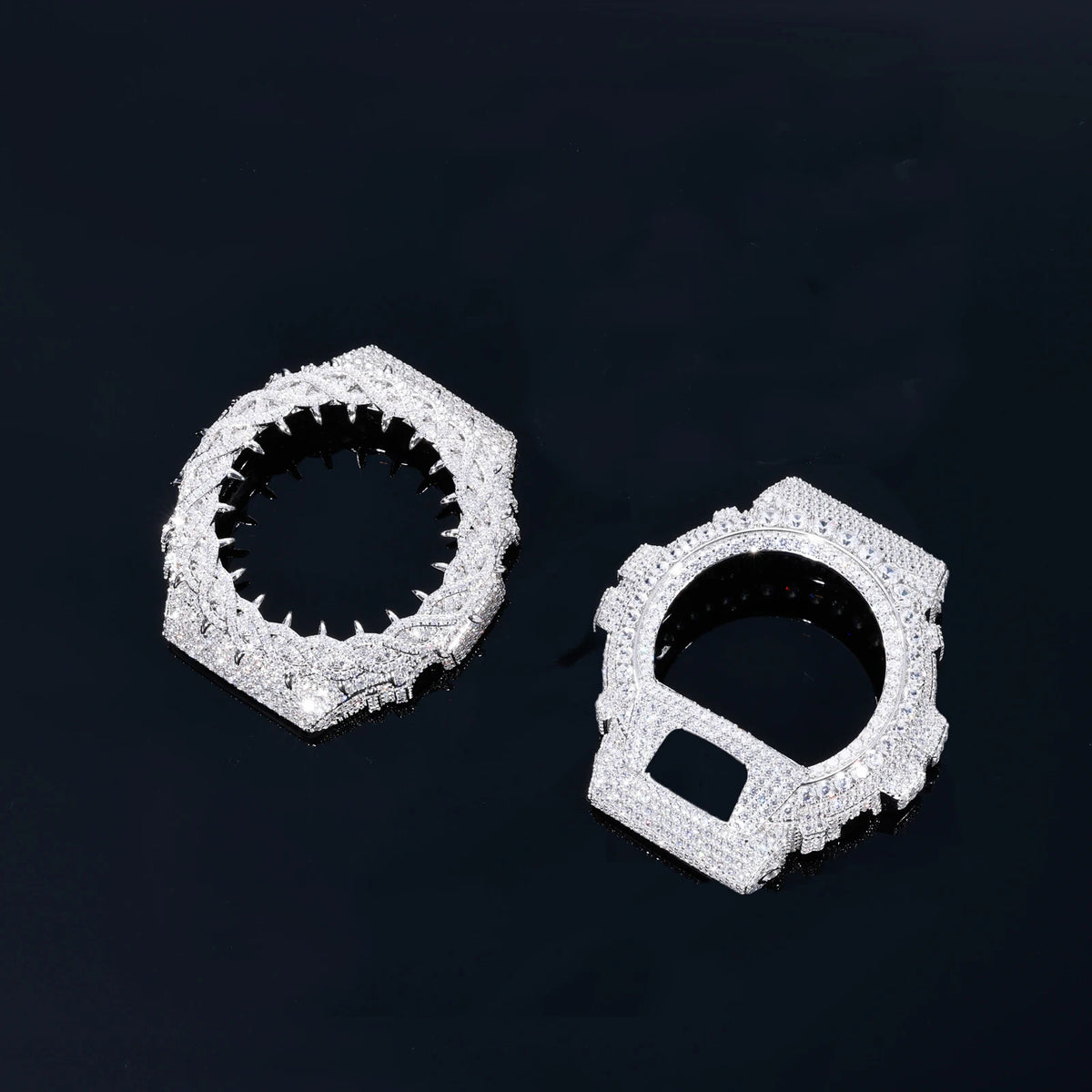 Iced Out Bezel Watch Case, Moissanite or Zircon