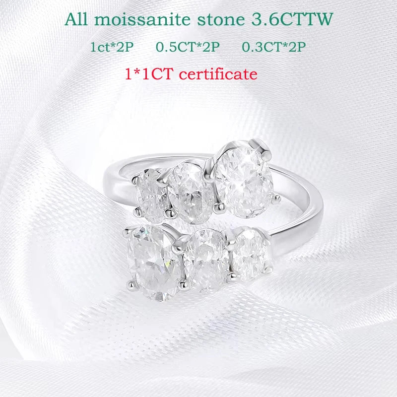 3.6cttw Full Moissanite Wedding Ring in 925 Silver