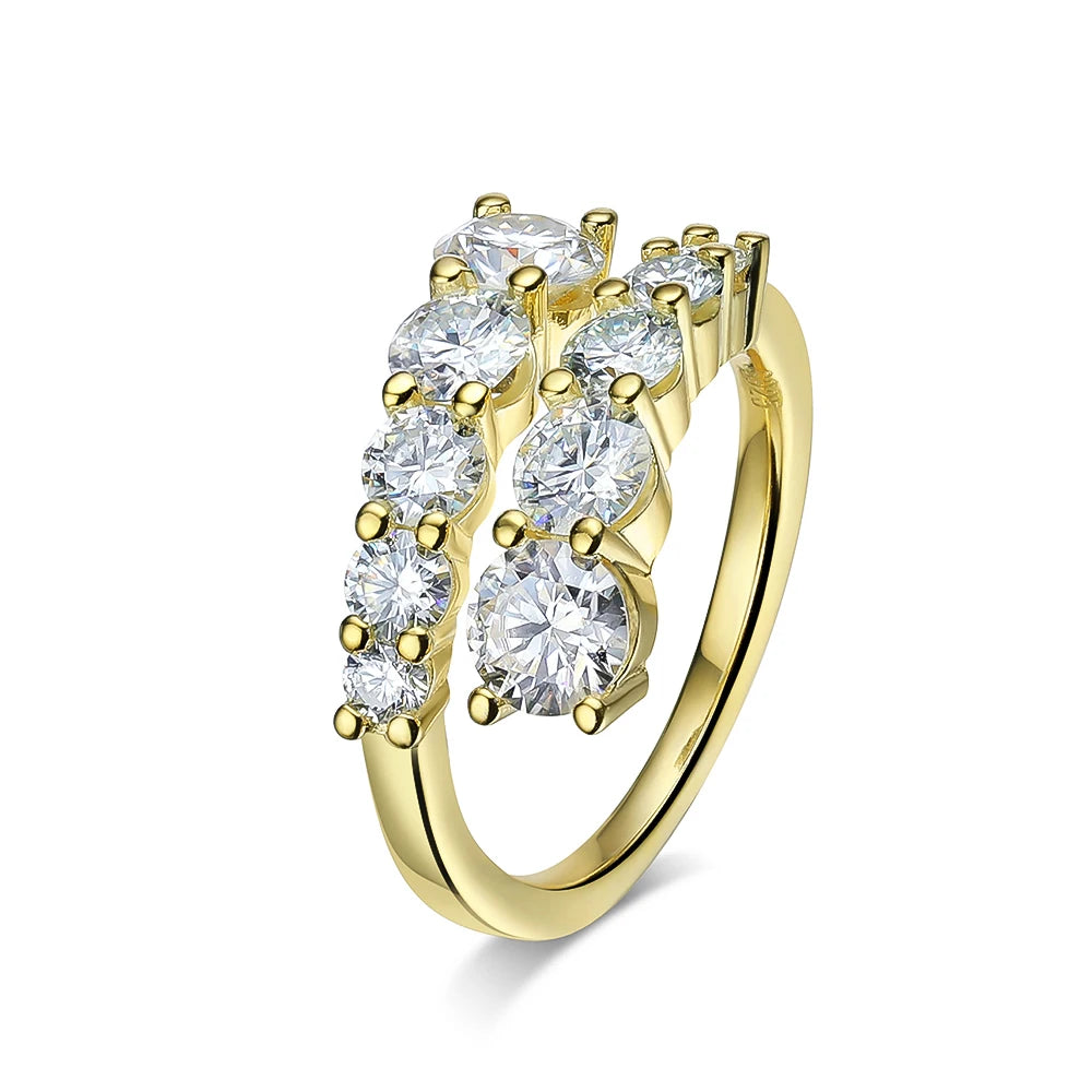 3.26cttw Moissanite Ring, GRA Certified in 925 Silver
