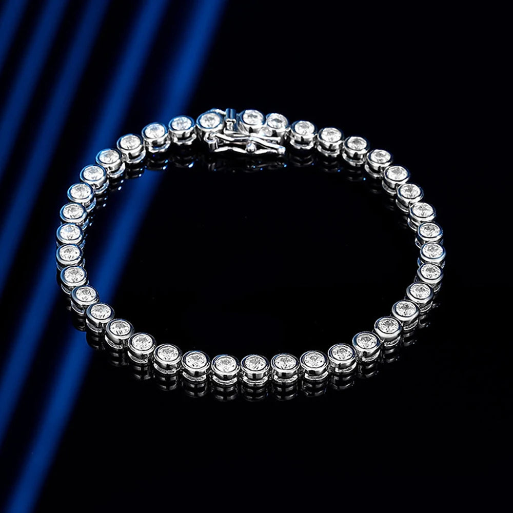 Round Tennis Bracelet, 2mm or 3mm in 925 Silver