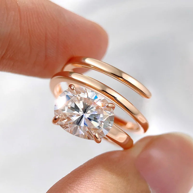 Moissanite Solitaire Ring, 1ct to 3ct Certified, 925