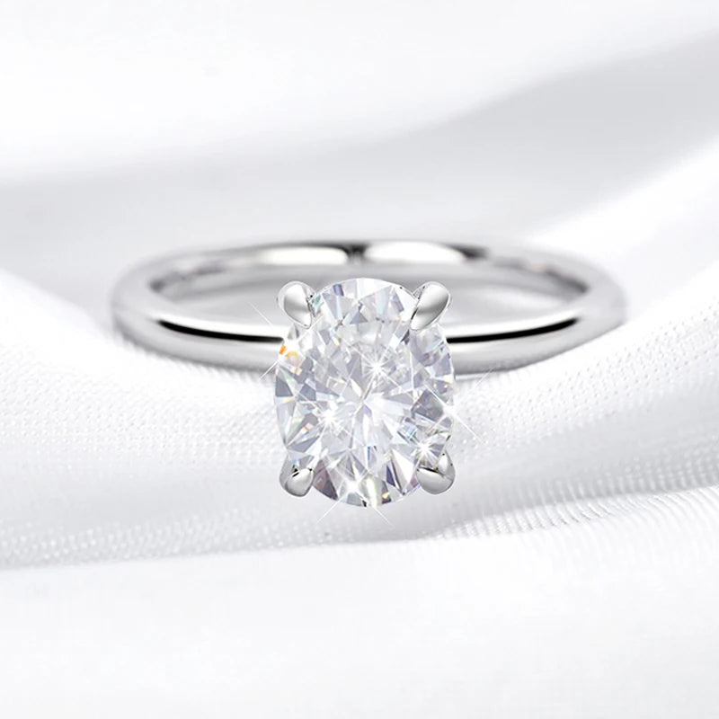Oval Cut Moissanite Bridal Ring Set, 1ct to 3ct
