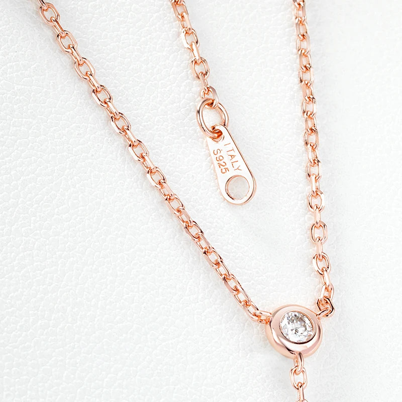 3mm Moissanite Bubble Pendant Necklace in S925 Silver