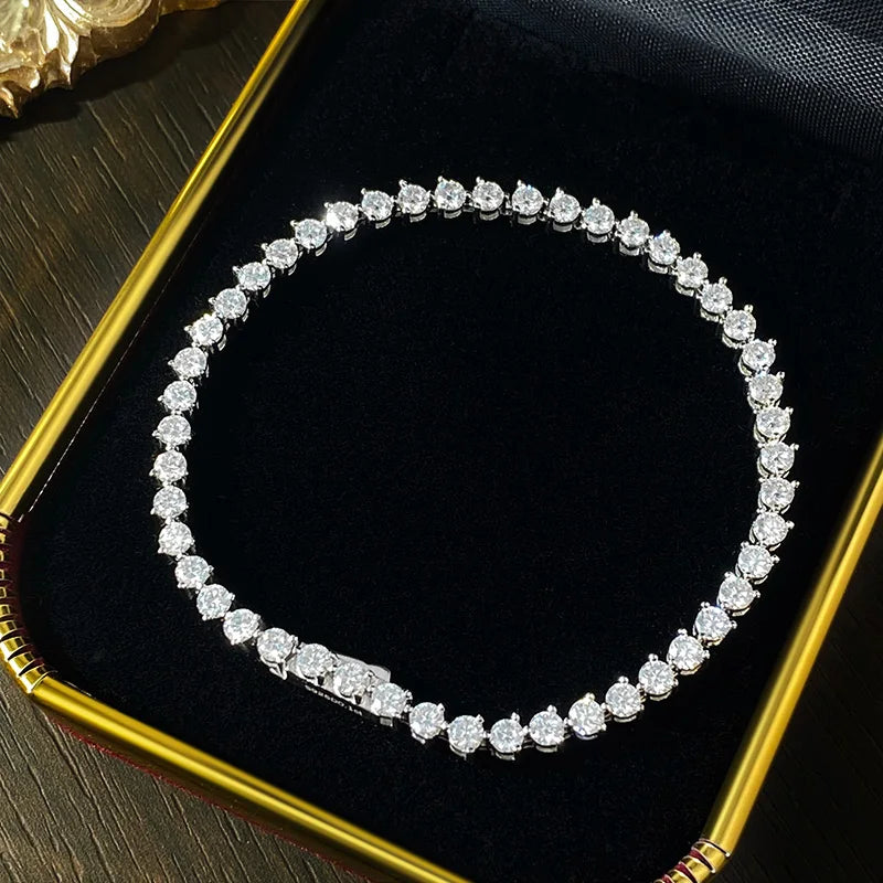 Moissanite Tennis Bracelet, 2.5mm or 3mm in s925