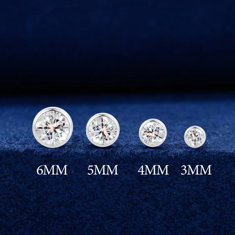 Heart and Princess Moissanite Studs in 925 Silver
