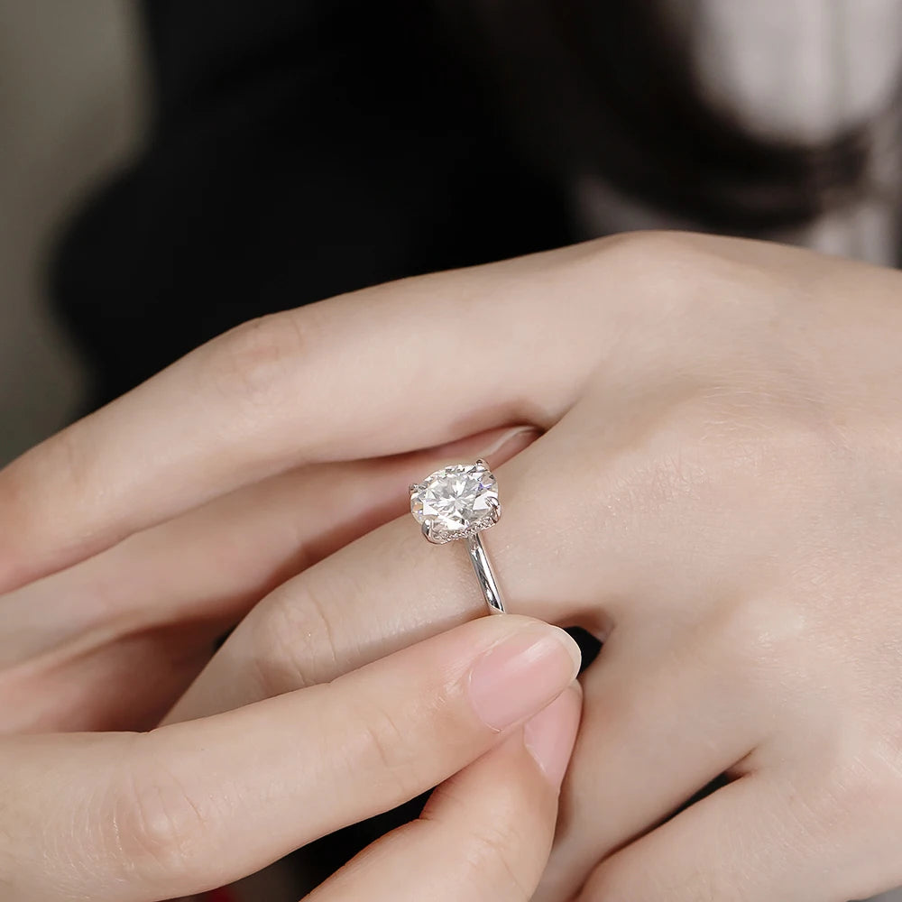 Oval Cut Moissanite Bridal Ring Set, 1ct to 3ct