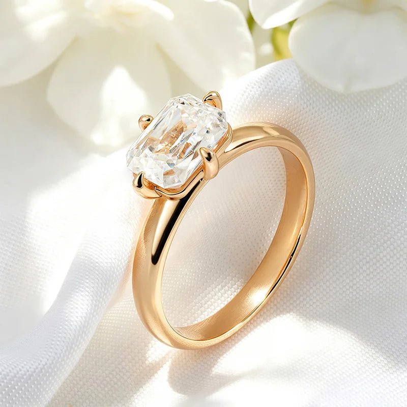2ct Old European Cut Moissanite Ring, 6x8mm in S925