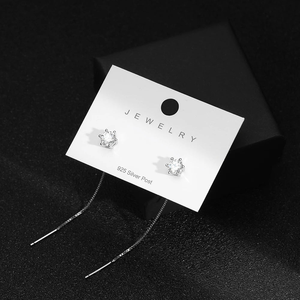 Moissanite Drop Earrings, 0.5ct or 1ct in s925 Silver