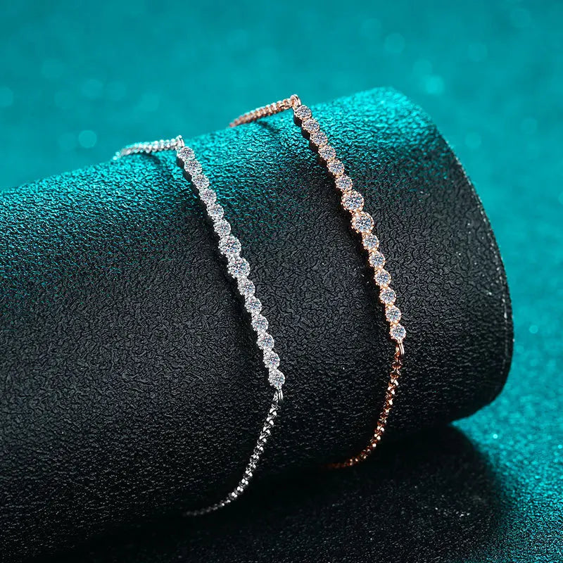 Gradient Moissanite Bracelet, Adjustable 14 to 22cm