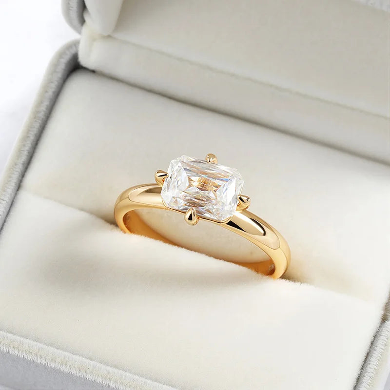 2ct Old European Cut Moissanite Ring, 6x8mm in S925