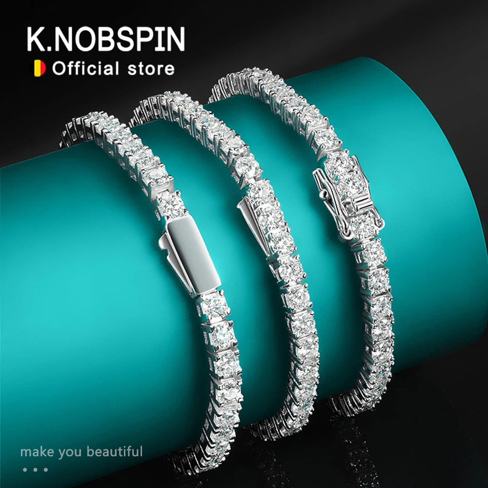 Moissanite Tennis Bracelet, 3mm GRA Certified 925 Silver