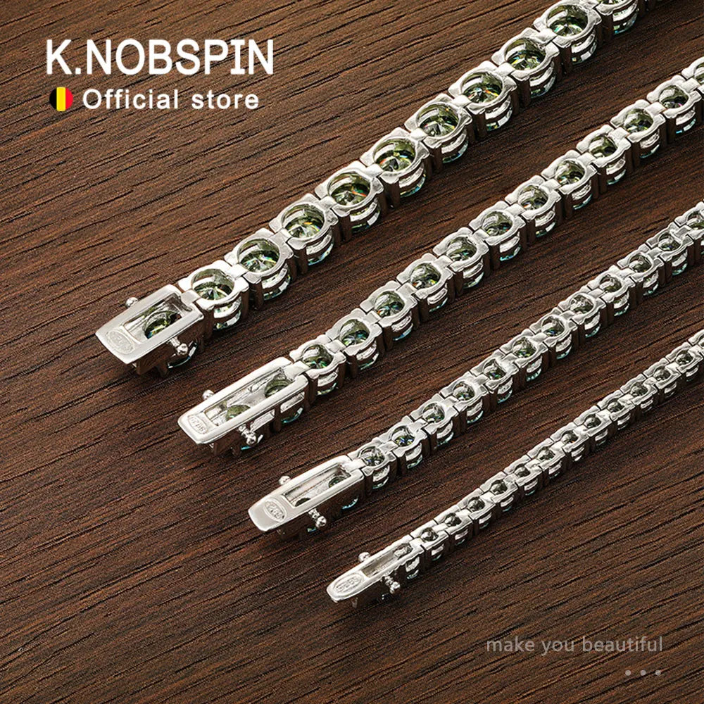 Green Moissanite Tennis Bracelet, 3mm to 6.5mm GRA