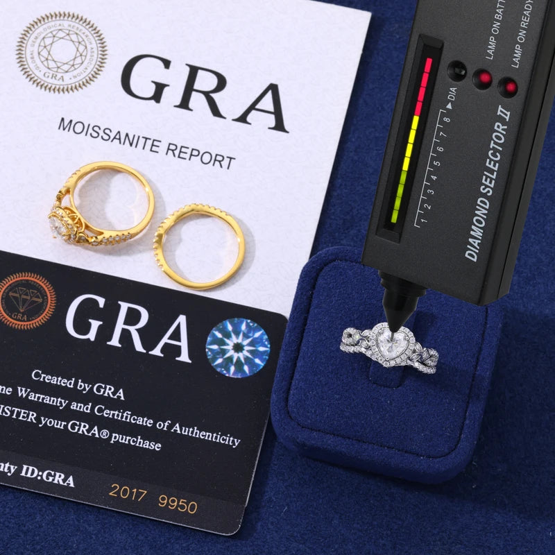 Moissanite Promise Ring Set, 2 Stackable Rings, 925