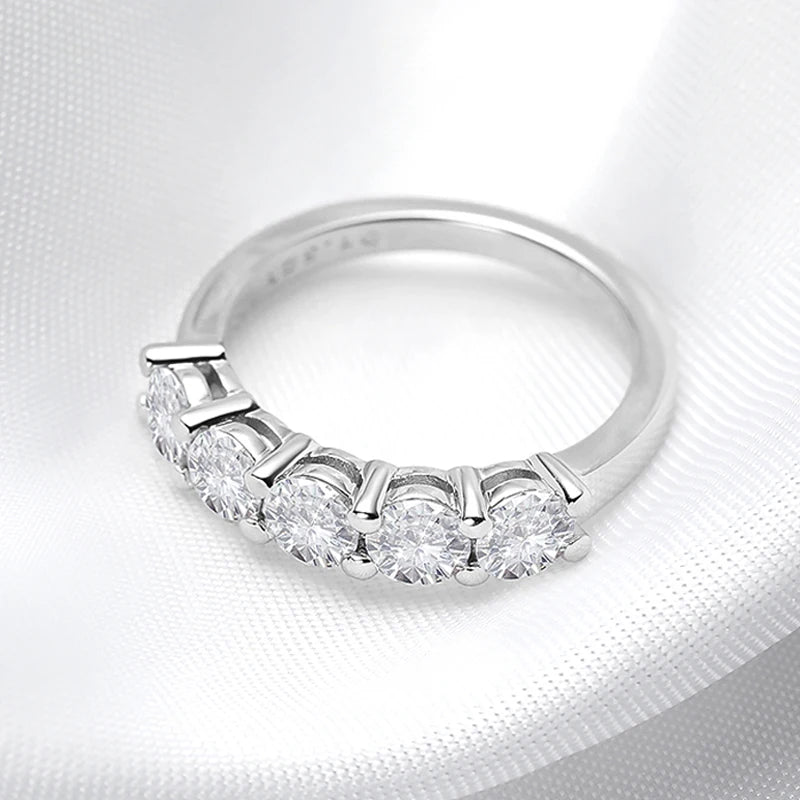 4mm Moissanite Ring, 1.5cttw D Colour in S925 Silver
