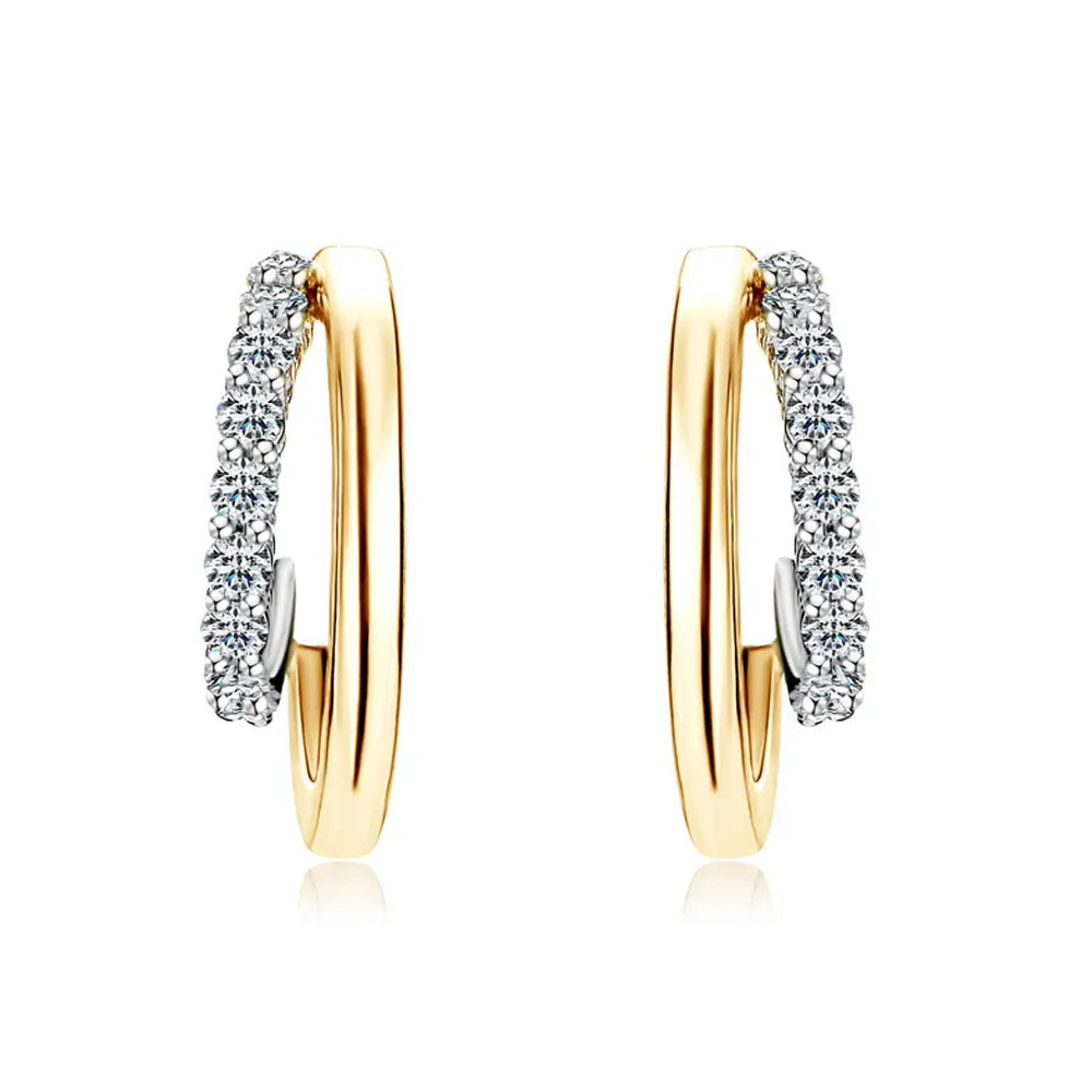 Moissanite Huggie Earrings, 1.5mm in 925 Silver
