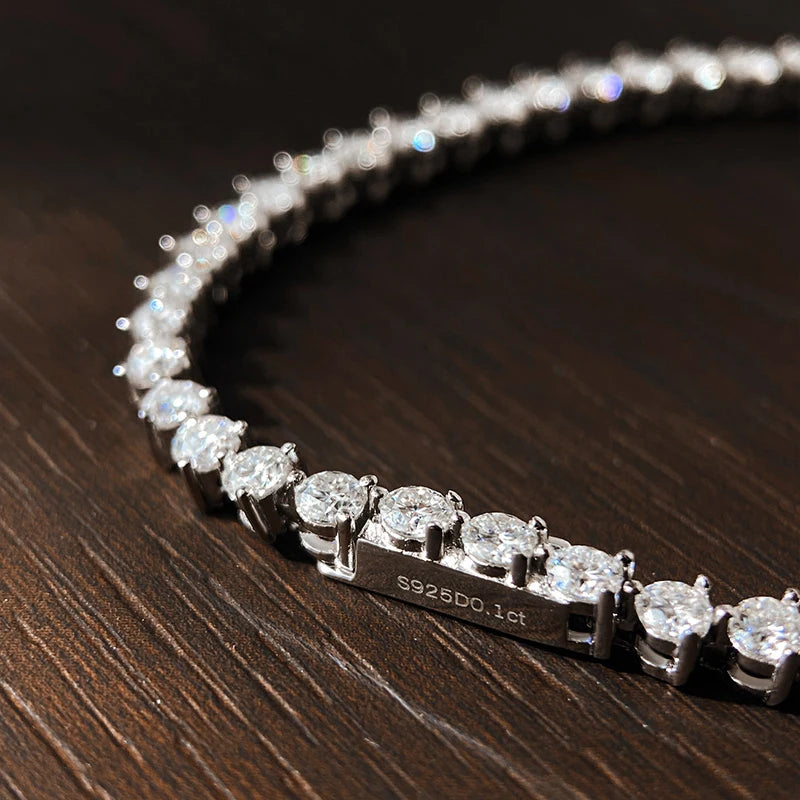 Moissanite Tennis Bracelet, 2.5mm or 3mm in s925