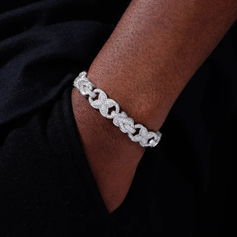 Celtic Knot Cuban Link Bracelet or Chain, 925 Silver