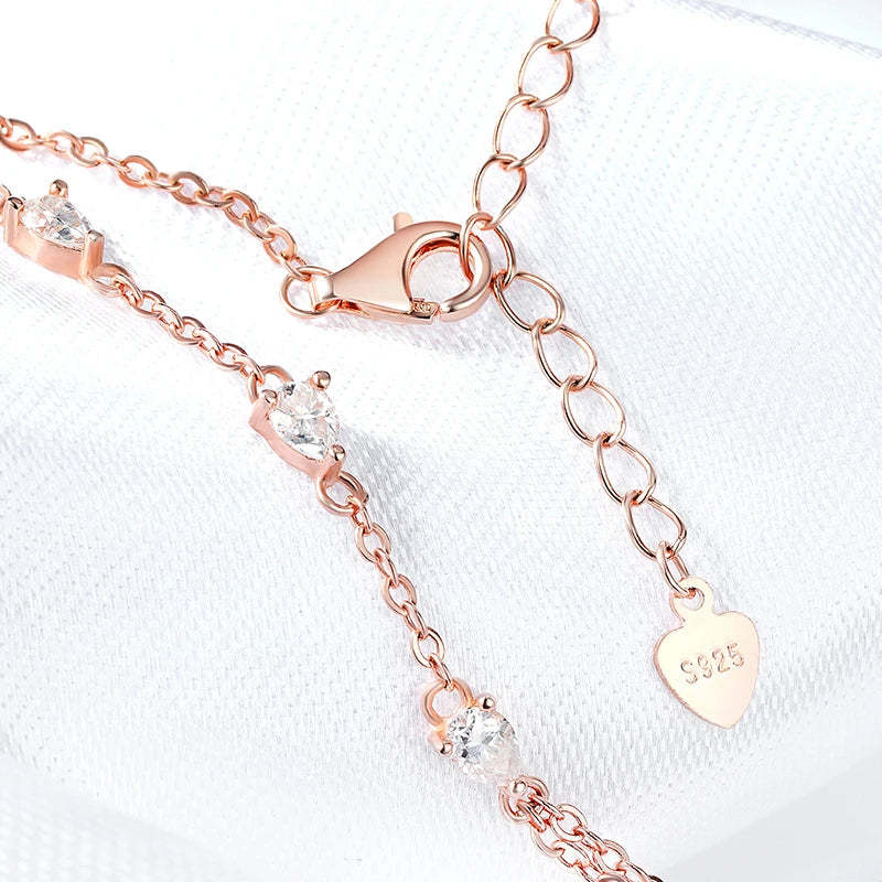 Pear Moissanite Bracelet in S925 Silver, 18k Plated
