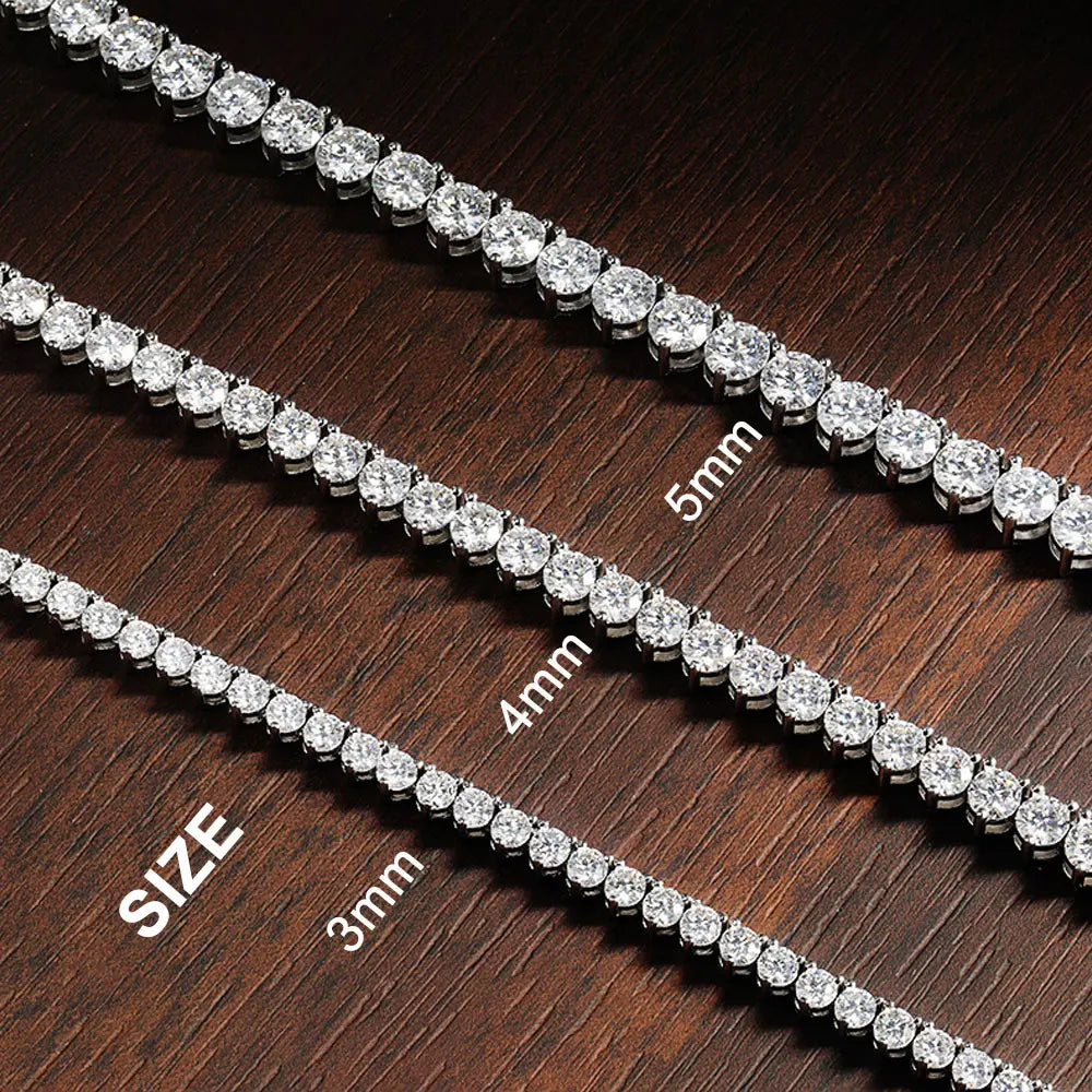 Tennis Necklace, 3mm or 4mm Stones in s925 Silver
