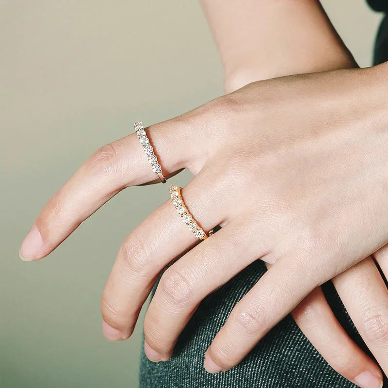 Stackable Moissanite Ring, 3mm or 4mm GRA Certified