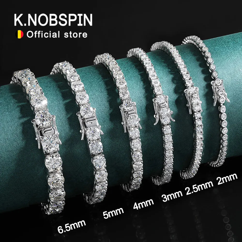 Moissanite Tennis Bracelet, 2mm to 6.5mm in 925 Silver