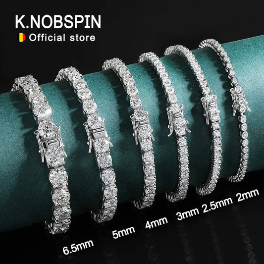 Moissanite Tennis Bracelet, 2mm to 6.5mm in 925 Silver