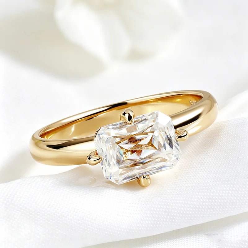 2ct Old European Cut Moissanite Ring, 6x8mm in S925