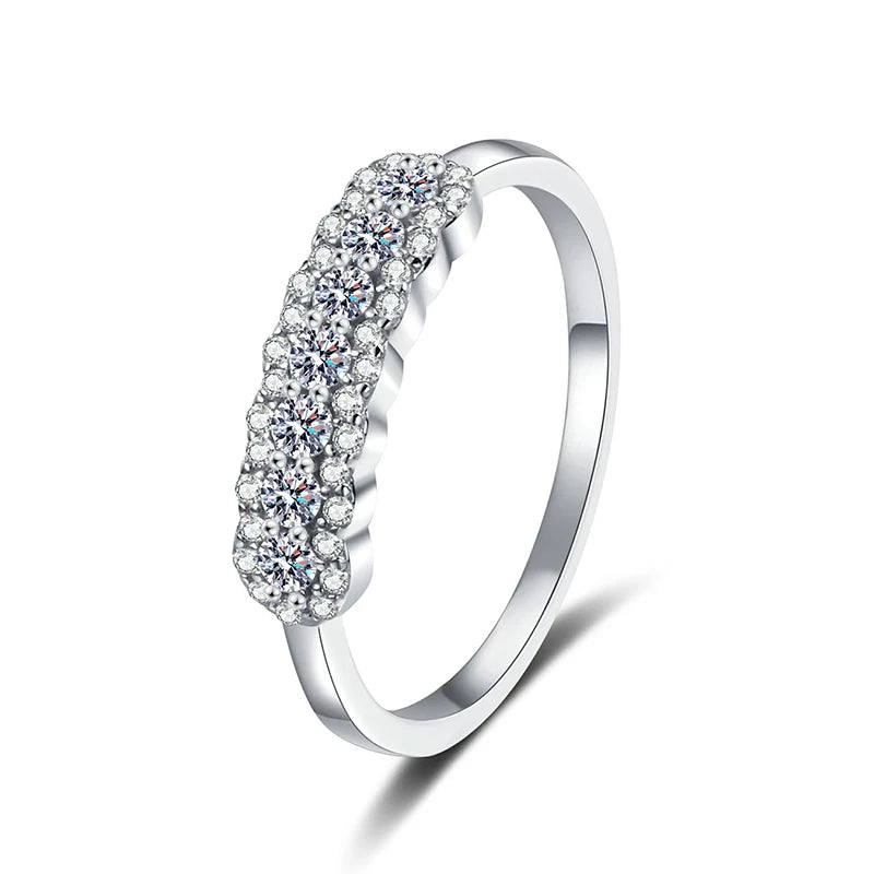 2mm Full Moissanite Eternity Ring, GRA in S925 Silver