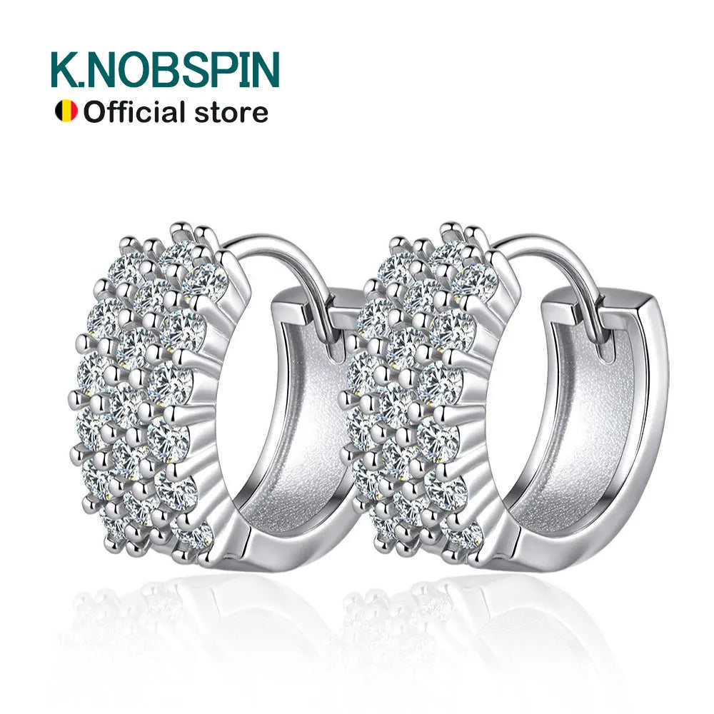 GRA Moissanite Hoop Earrings, 1.2mm to 2mm in s925