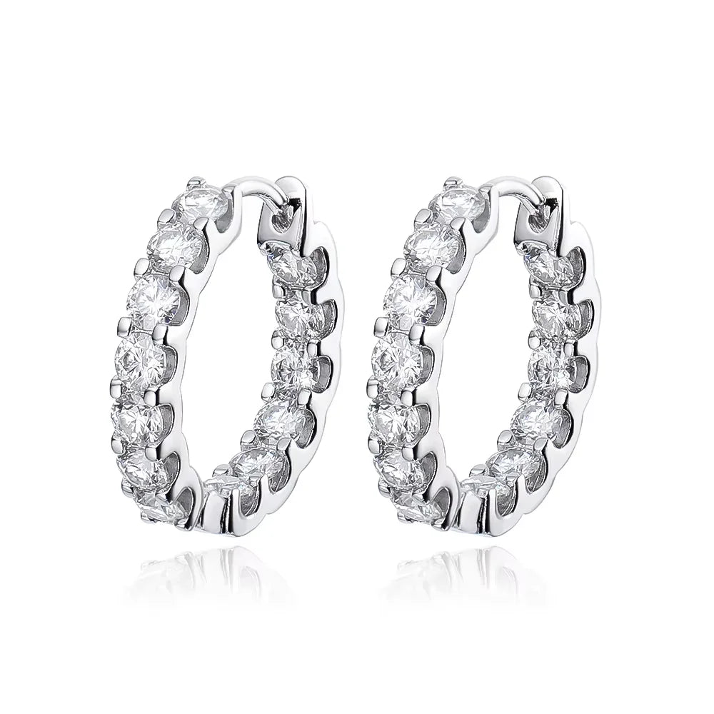 2.6cttw Moissanite Hoop Earrings in 925 Silver