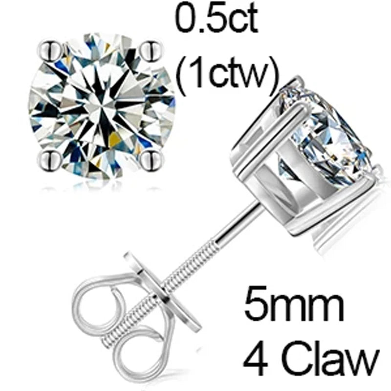 Ascher Cut Moissanite Earrings in 925 Silver