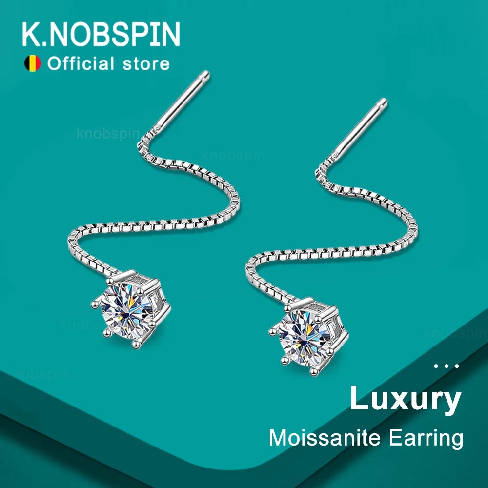Moissanite Drop Earrings, 0.5ct or 1ct in s925 Silver