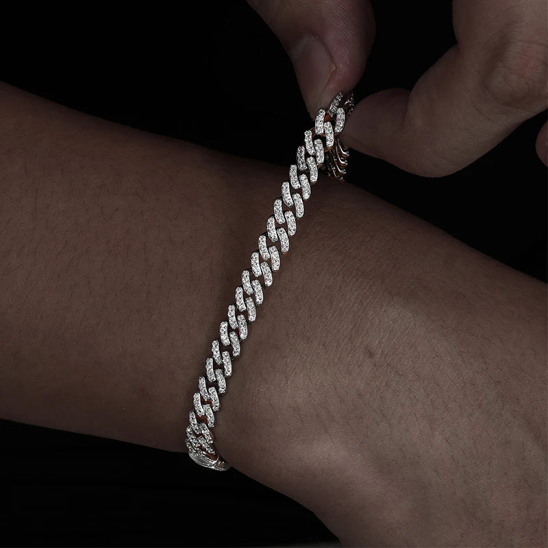 6mm Miami Cuban Bracelet, Solid 925 Silver, GRA