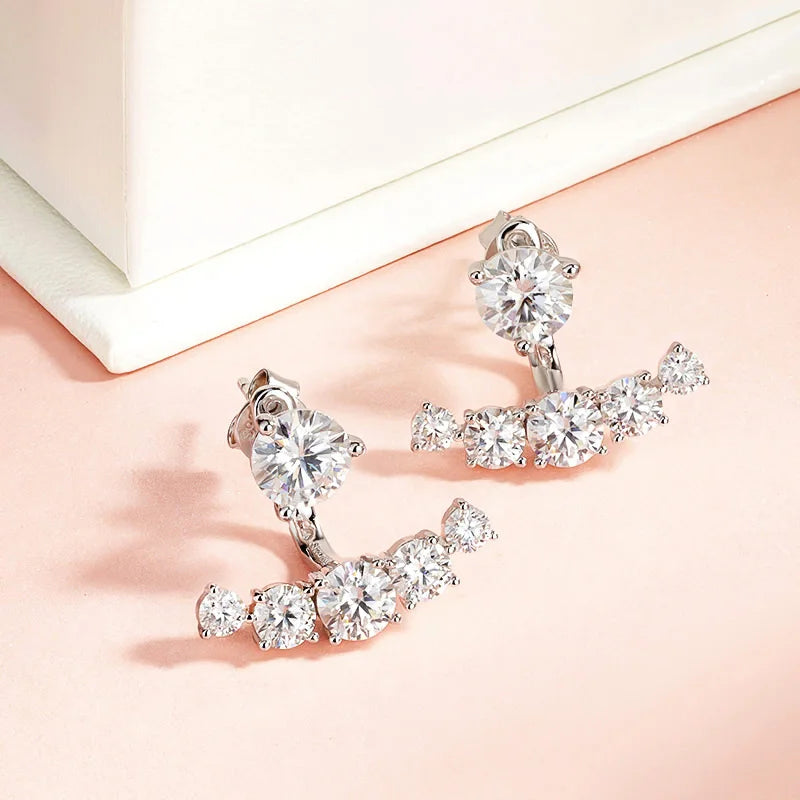 4.6cttw Moissanite Stud Earrings in 925 Sterling Silver