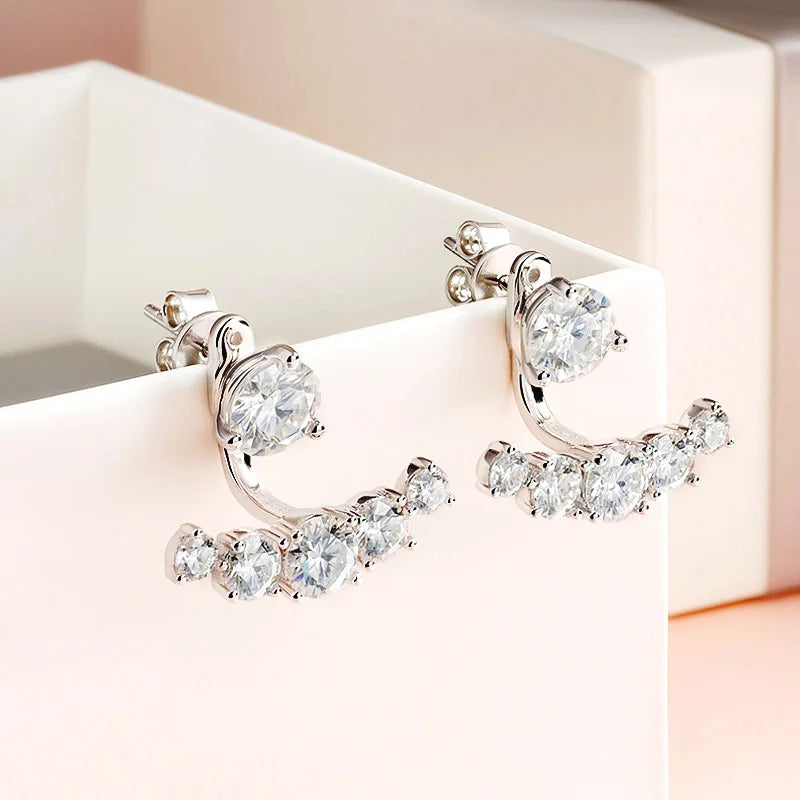 4.6cttw Moissanite Stud Earrings in 925 Sterling Silver