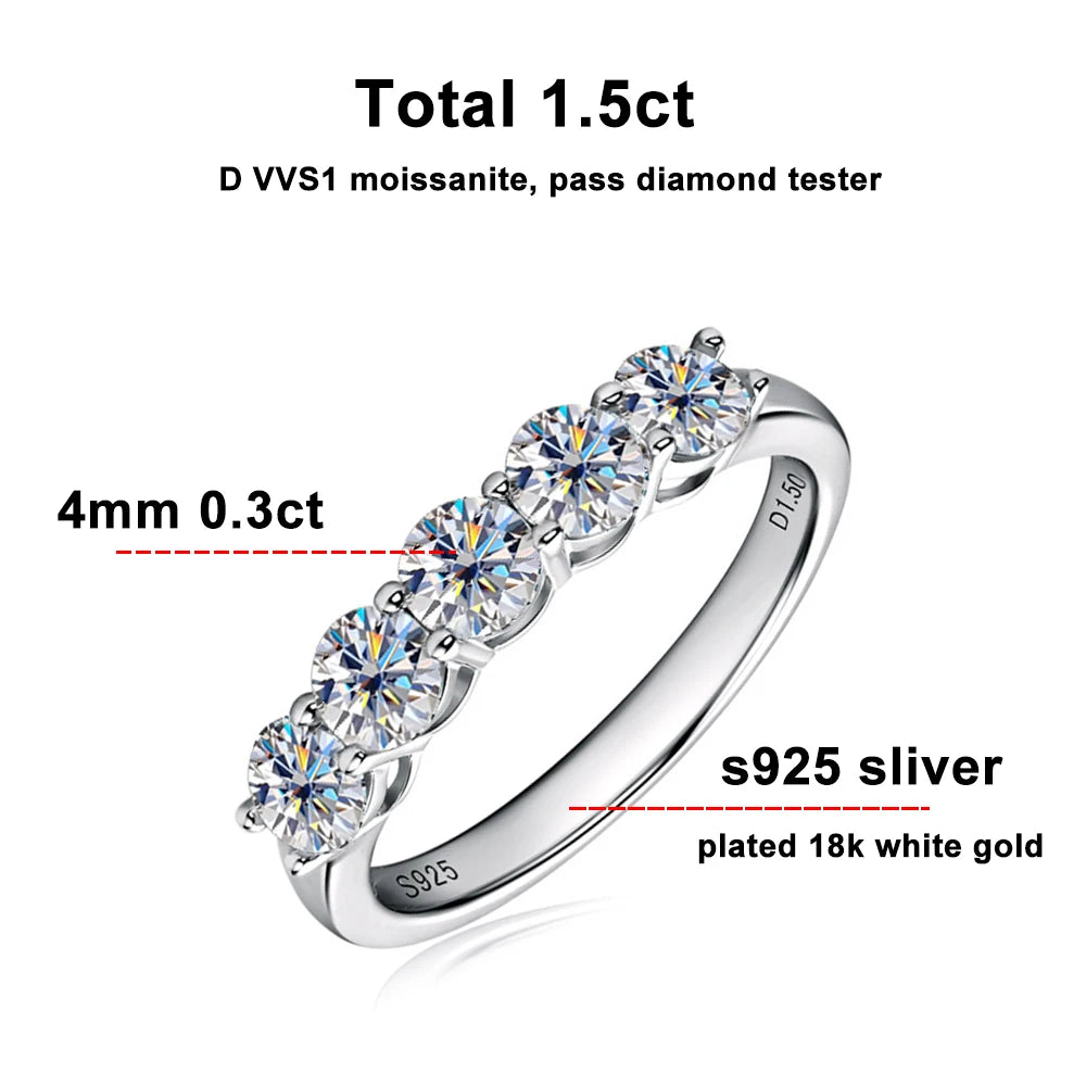 4mm Moissanite Eternity Band, GRA Certified