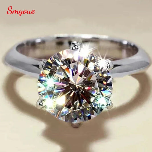 Moissanite Solitaire Ring, 0.5ct to 10ct, VVS1 Certified