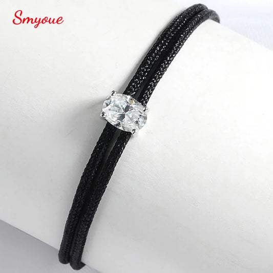 Oval 5x7mm Moissanite Rope Bracelet, 5 Colours, S925
