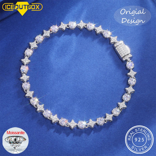 Iced Out Bracelet, 6mm 8mm or 10mm in 925 Silver