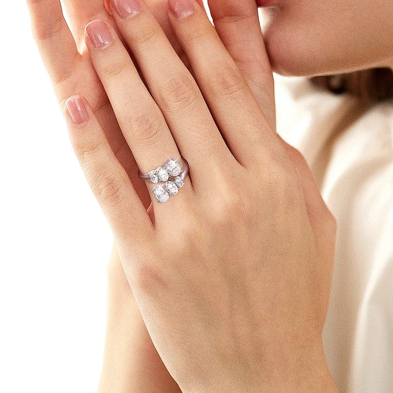 3.6cttw Full Moissanite Wedding Ring in 925 Silver