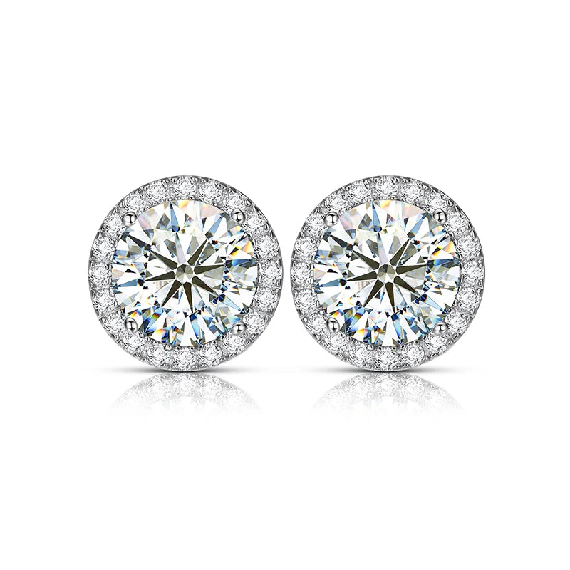 Ascher Cut Moissanite Earrings in 925 Silver