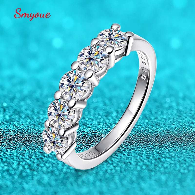 4mm Moissanite Ring, 1.5cttw D Colour in S925 Silver