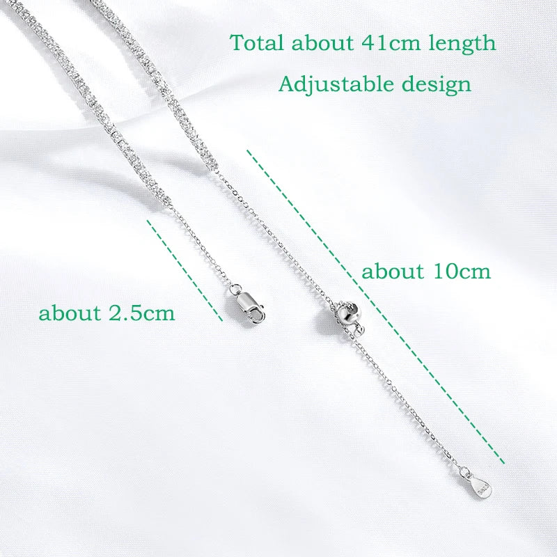 2mm Tennis Necklace Choker in Sterling Silver