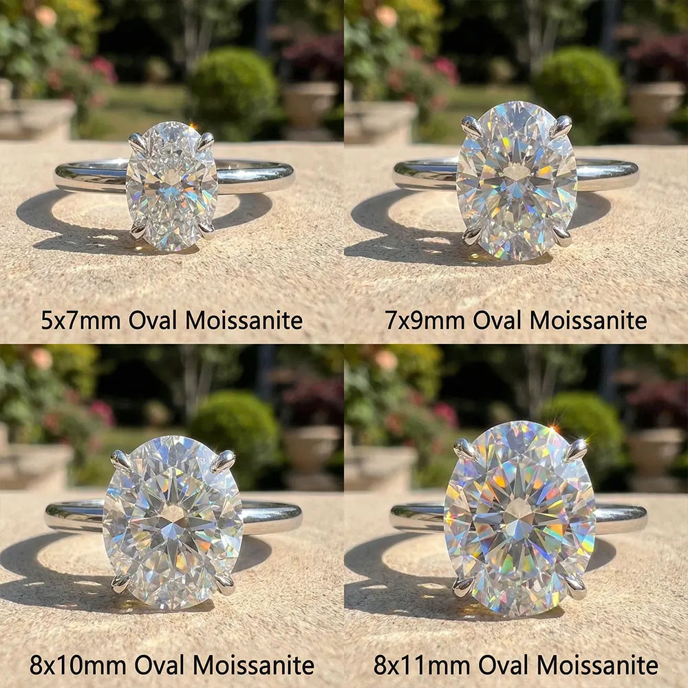 Oval Moissanite Ring, 1ct to 4ct GRA Certified